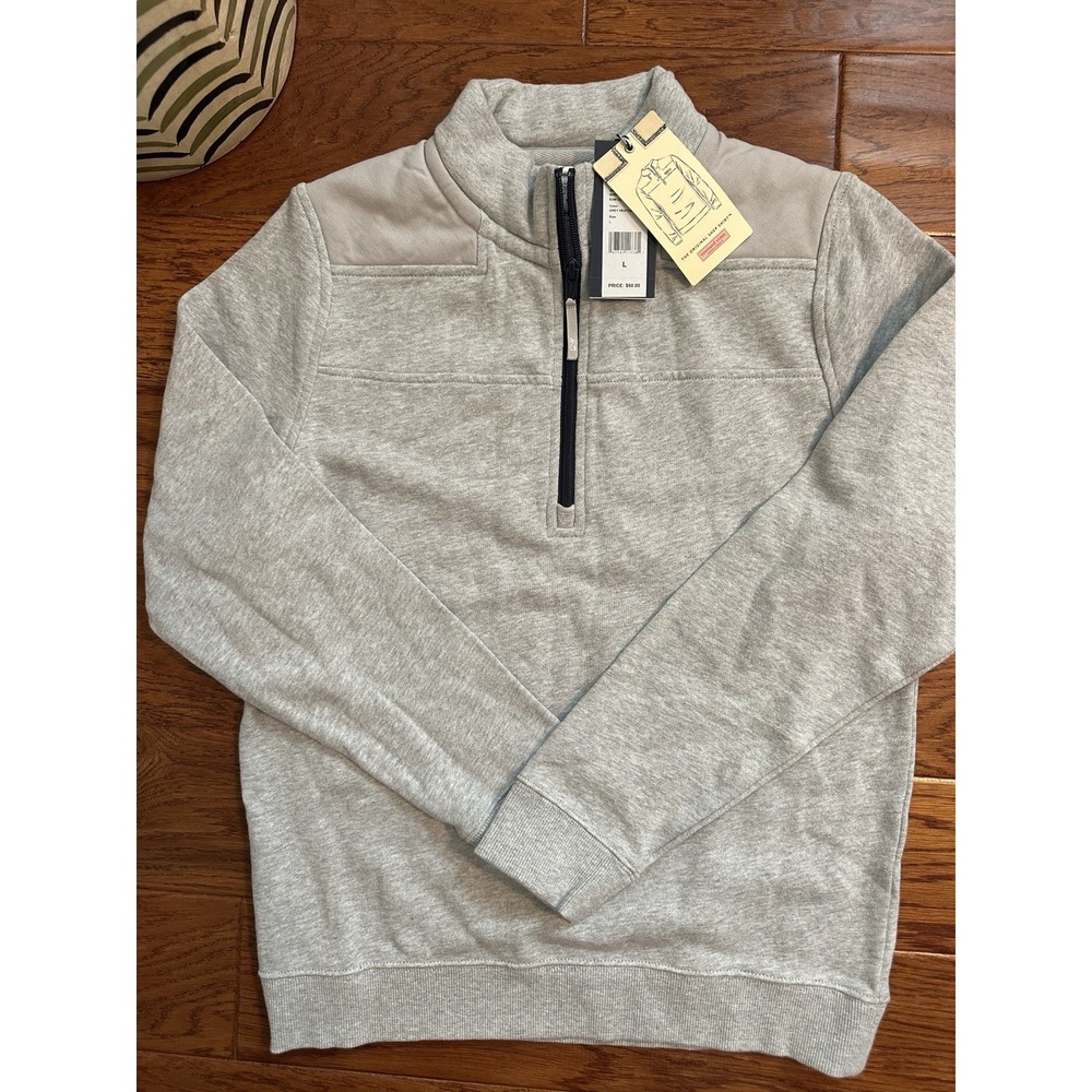 NWT Vineyard Vines Boys L 16 The Original Shep Shirt 1/4 Zip Sweatshirt Gray